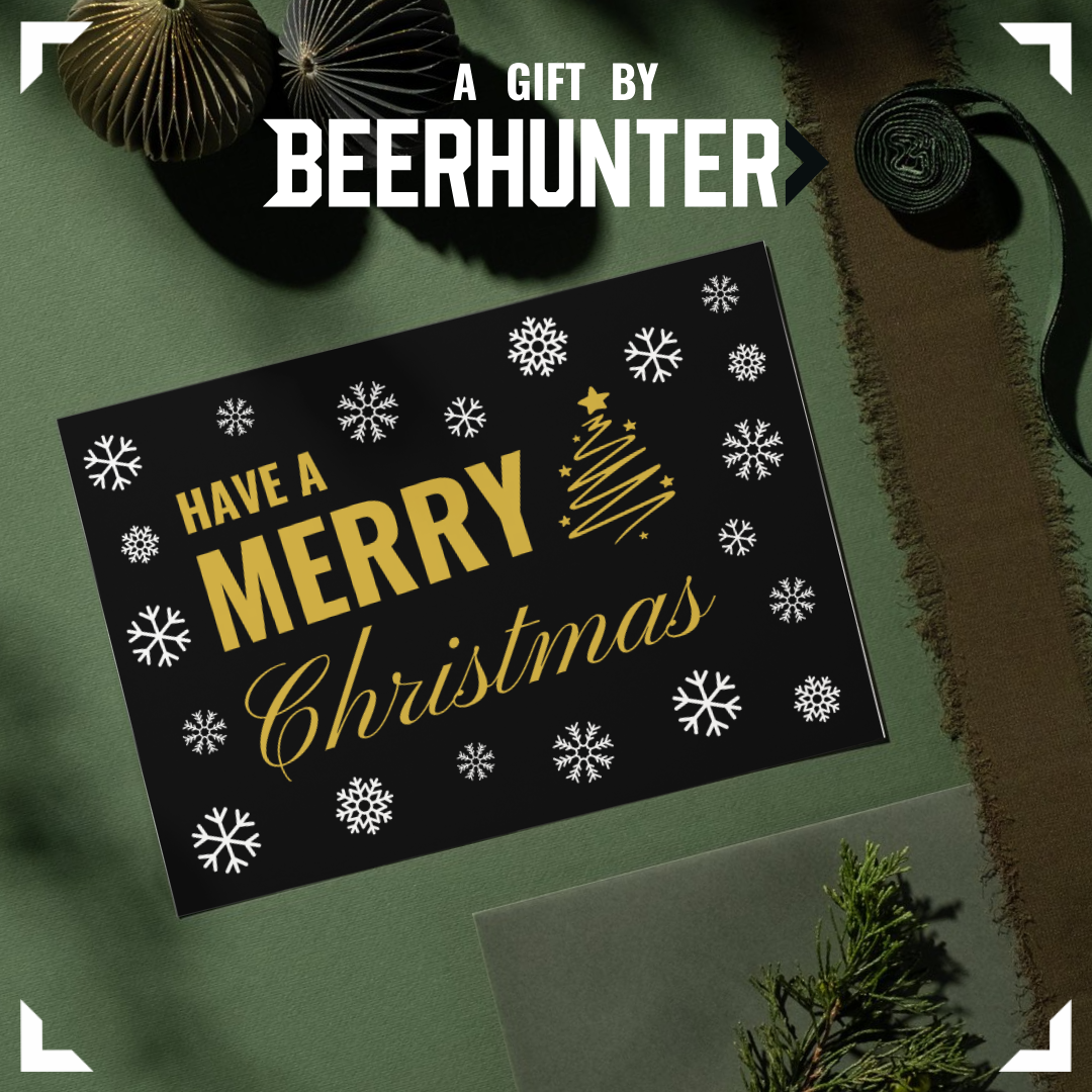 Merry Christmas Greetings Gift Card - BEERHUNTER