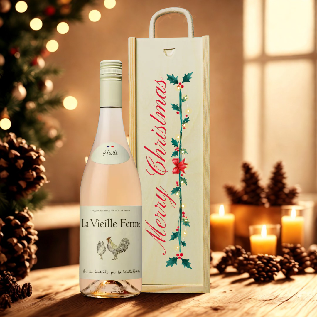 Merry Christmas La Vieille Ferme Rose Wine Gift Set (75cl)