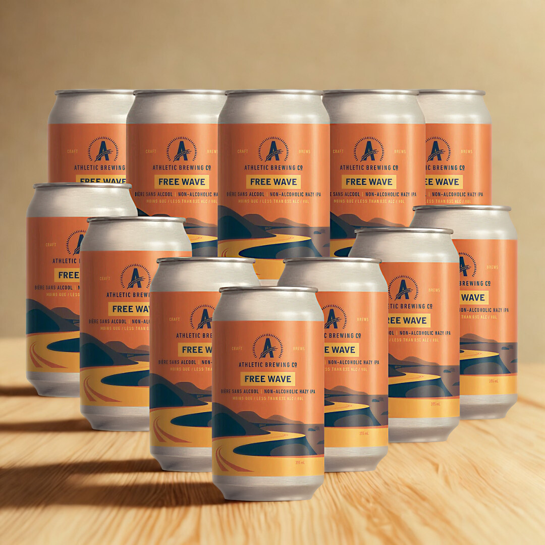 Athletic Brewing Co Free Wave Alcohol Free Hazy IPA 355ml Cans - 0.5% ABV (Multipack)