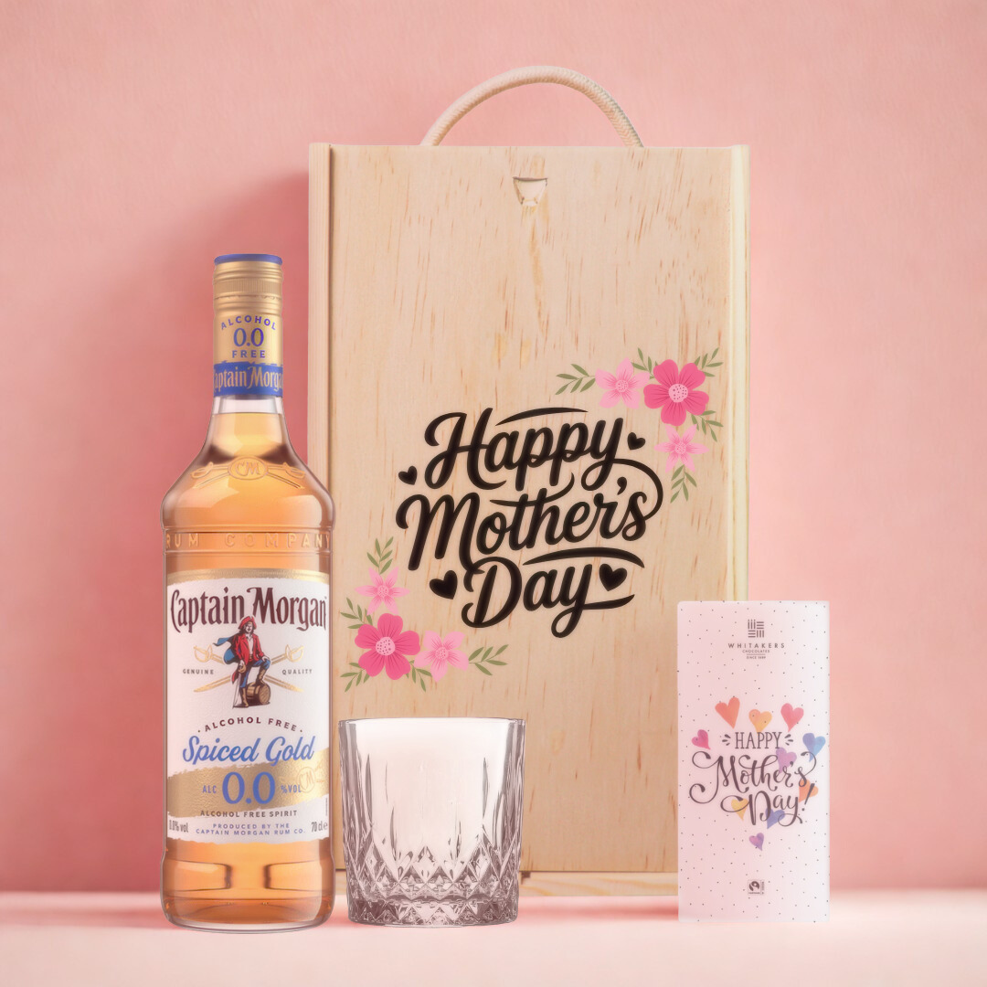 Mother’s Day Captain Morgan 0.0% Alcohol-Free with Glass & Chocolate