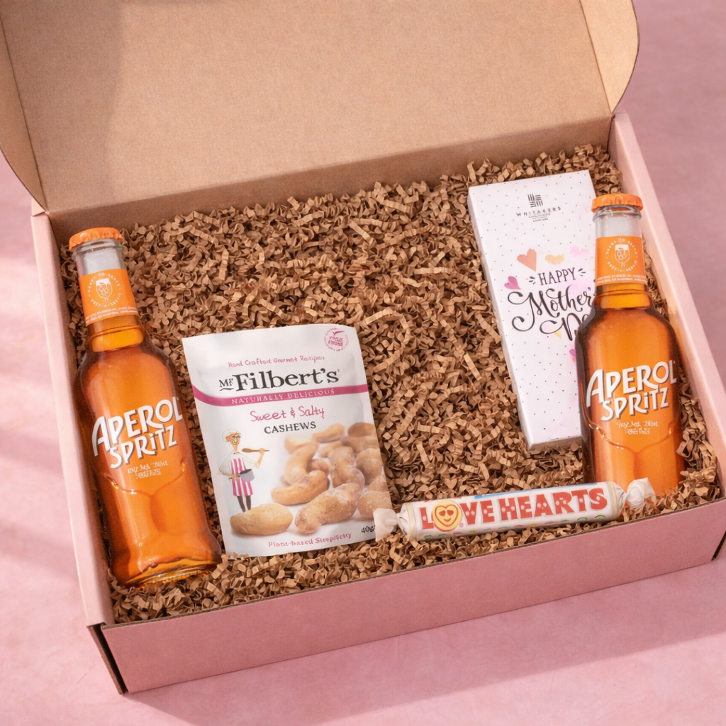 Mother’s Day Aperol Spritz Gift Set with Snacks, Love Hearts & Chocolate