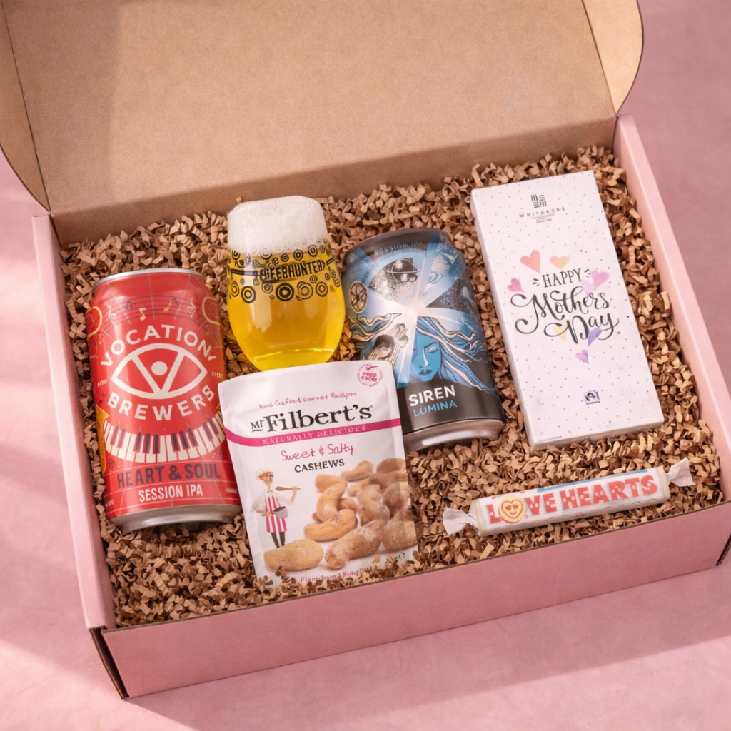 Mother’s Day Gluten-Free Craft Beer Gift Set Vocation &amp; Siren with Chocolate, Snacks and Glass