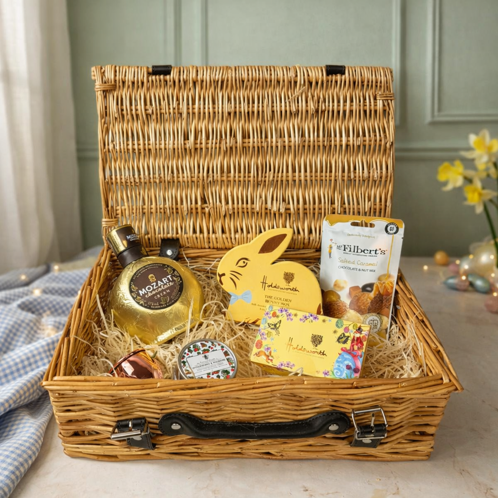 Mozart Chocolate Liqueur 14" Easter Gift Hamper with Easter Chocolates and Accessories - 50cl  (17% ABV)