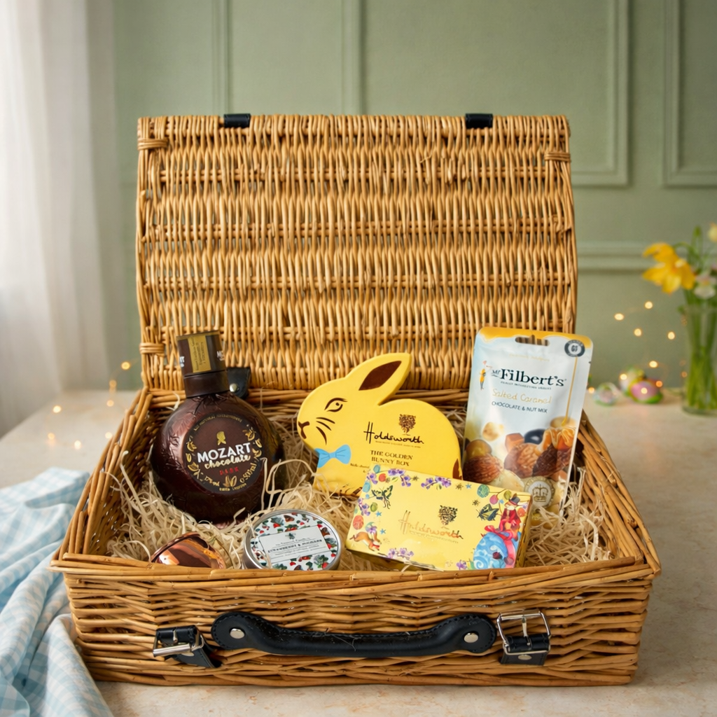 Mozart Mozart Dark Chocolate Liqueur 14" Easter Gift Hamper with Easter Chocolates and Accessories - 50cl  (17% ABV)