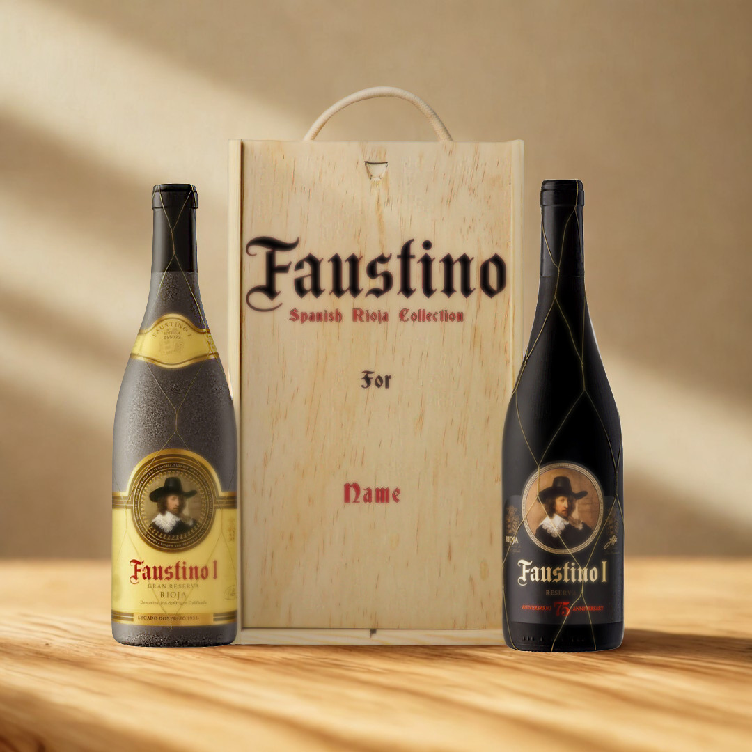 Personalised Faustino Spanish Rioja Collection Red Wine Gift Set - 75cl