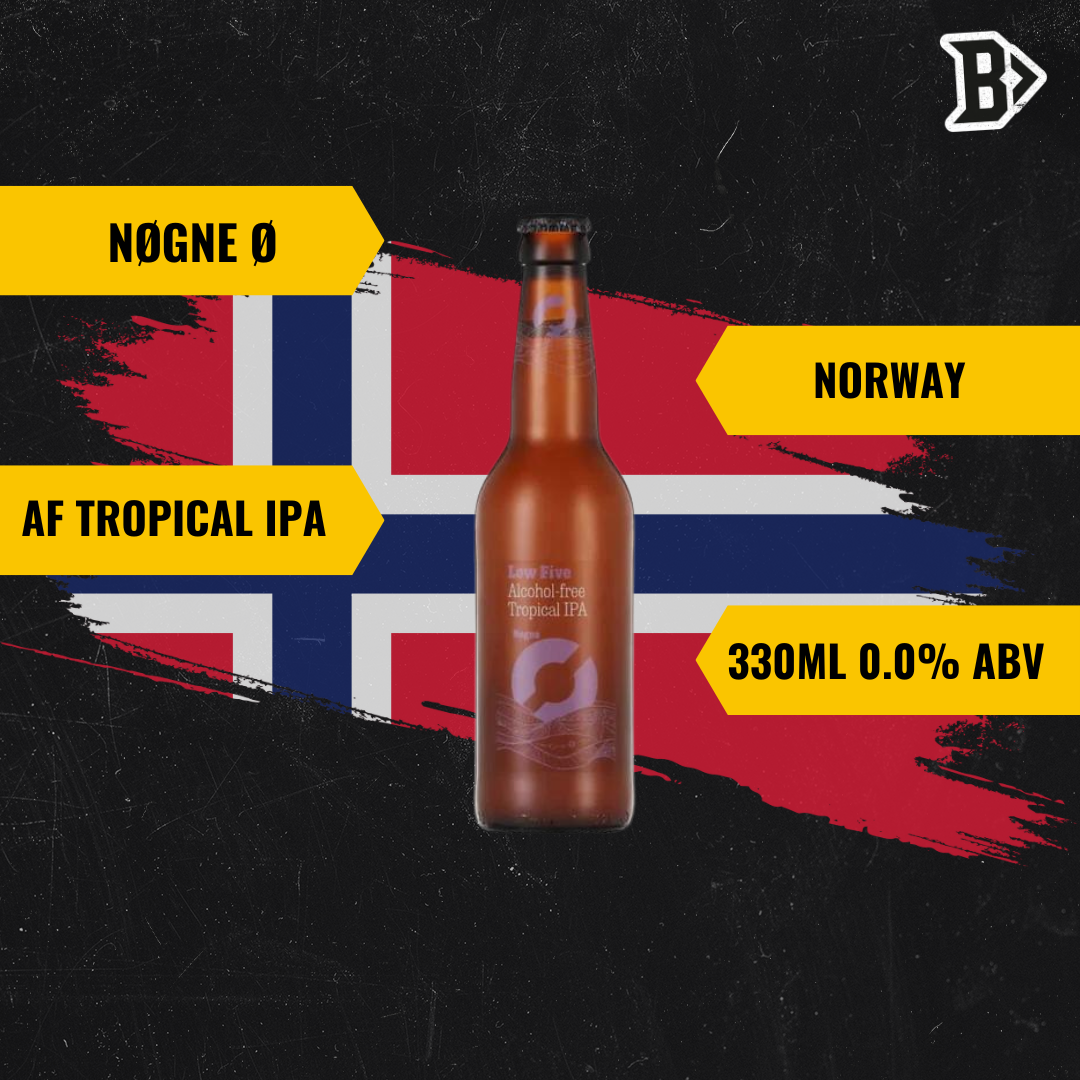 Nøgne Low Five Norwegian Alcohol Free Tropical IPA 330ml Bottles - 0.0% ABV (12 Pack) - BEERHUNTER