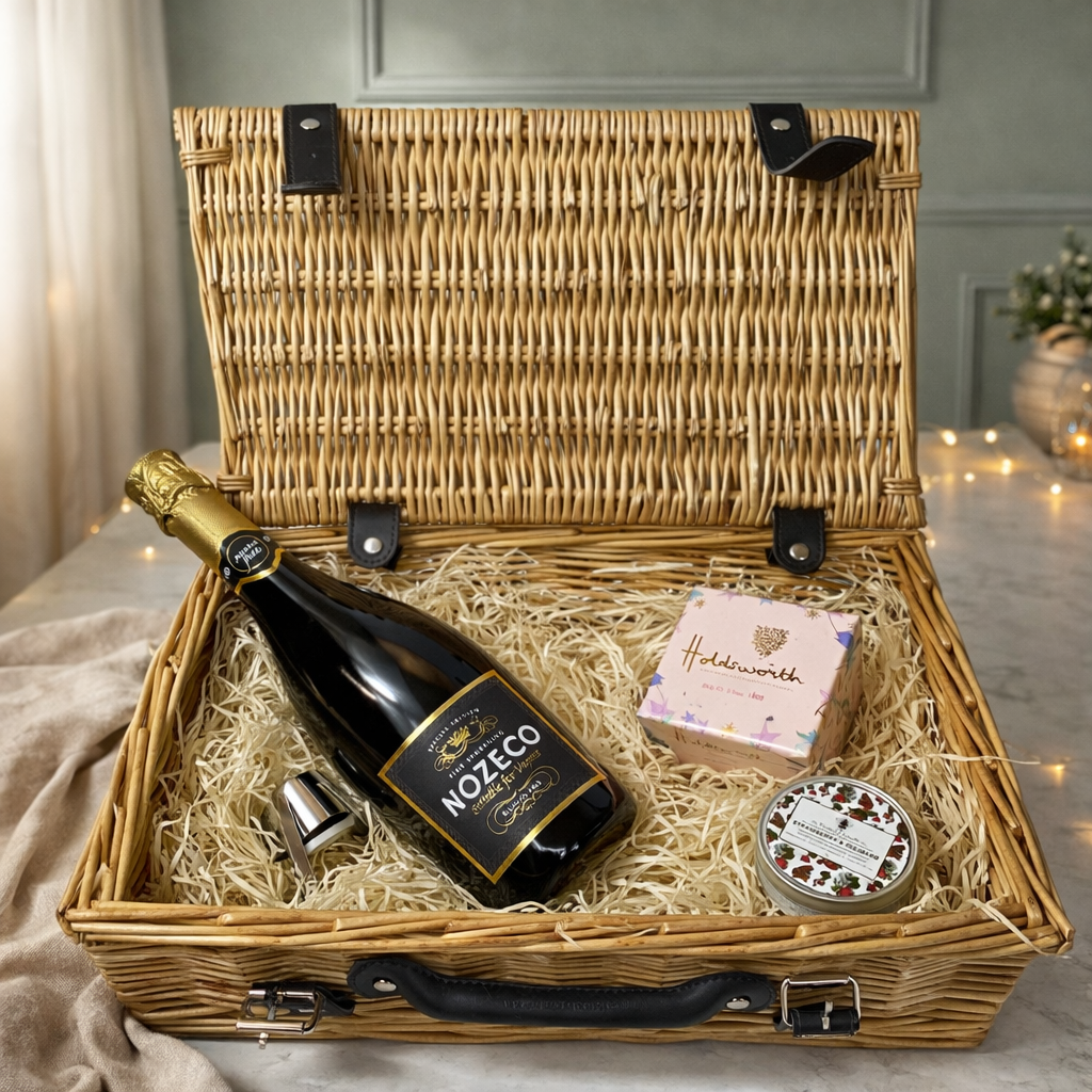 Nozecco 14" Gift Hamper with Chocolates and Accessories - 75cl (0.5% ABV)