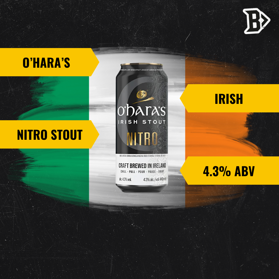 O'Hara's Nitro Irish Stout 440ml Cans - 4.30% ABV (12 Pack)