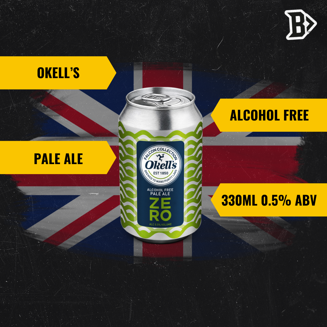 Okell's Isle of Man Alcohol Free Pale Ale 330ml Cans - 0.5% ABV (12 Pack) - BEERHUNTER