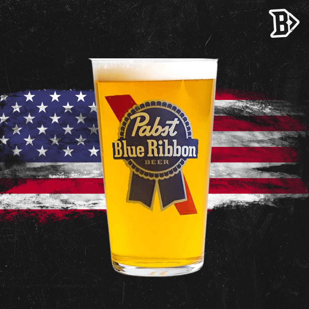 Pabst Blue Ribbon American Pale Lager 473ml Cans with Pabst Glass (12 Pack) - 4.7% ABV