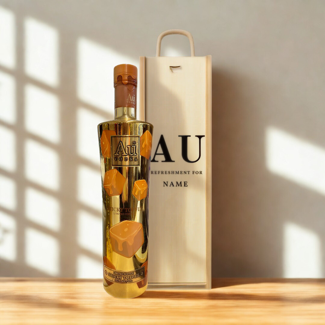 Personalised AU Sticky Toffee Limited Edition Vodka Gift Set – 30.2% ABV (70cl)