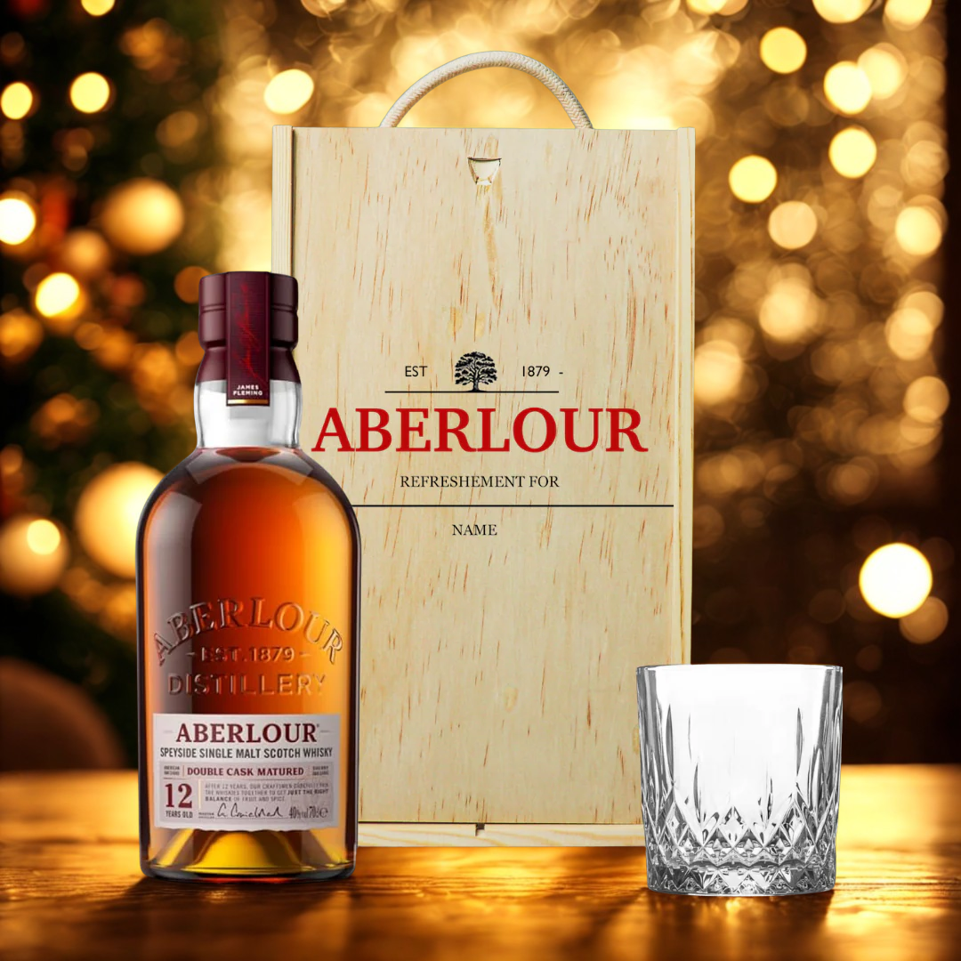 Personalised Aberlour 12 Year Old Single Malt Scotch Whisky Gift Set - 70cl (40% ABV)