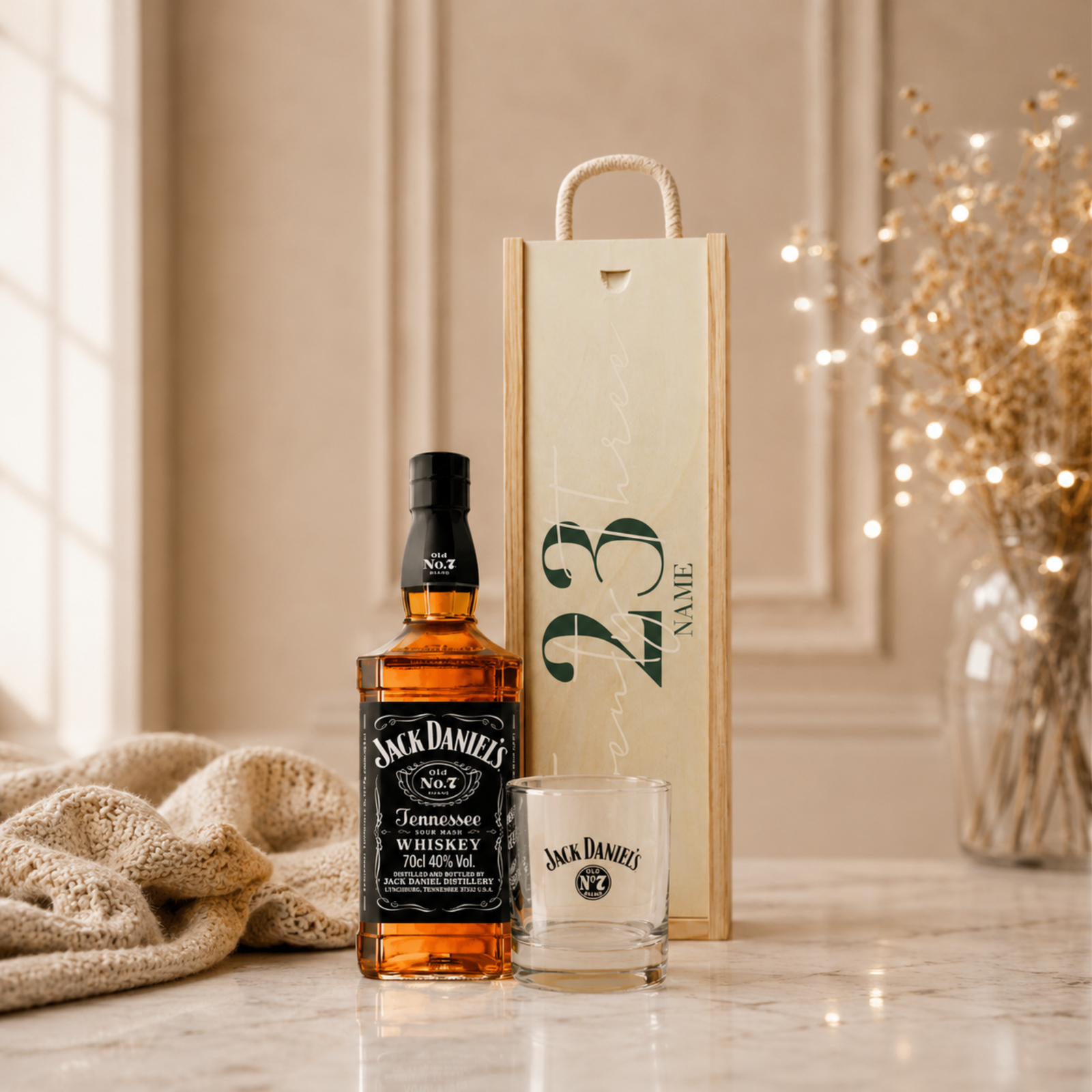 Personalised Birthday Whisky Gift Set with Glass & Personalised Lid