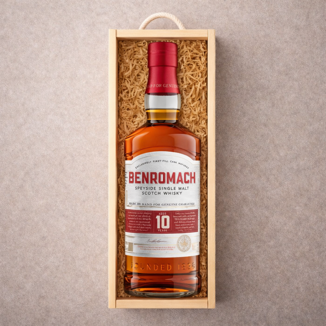 Personalised Benromach 10 Year Single Malt Scotch Whisky Gift Set - 70cl