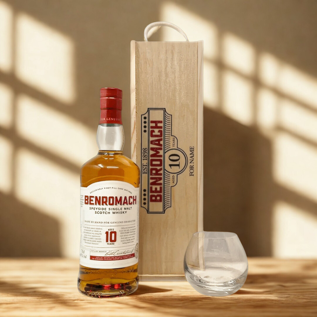 Personalised Benromach 10 Year Single Malt Scotch Whisky Gift Set - 70cl