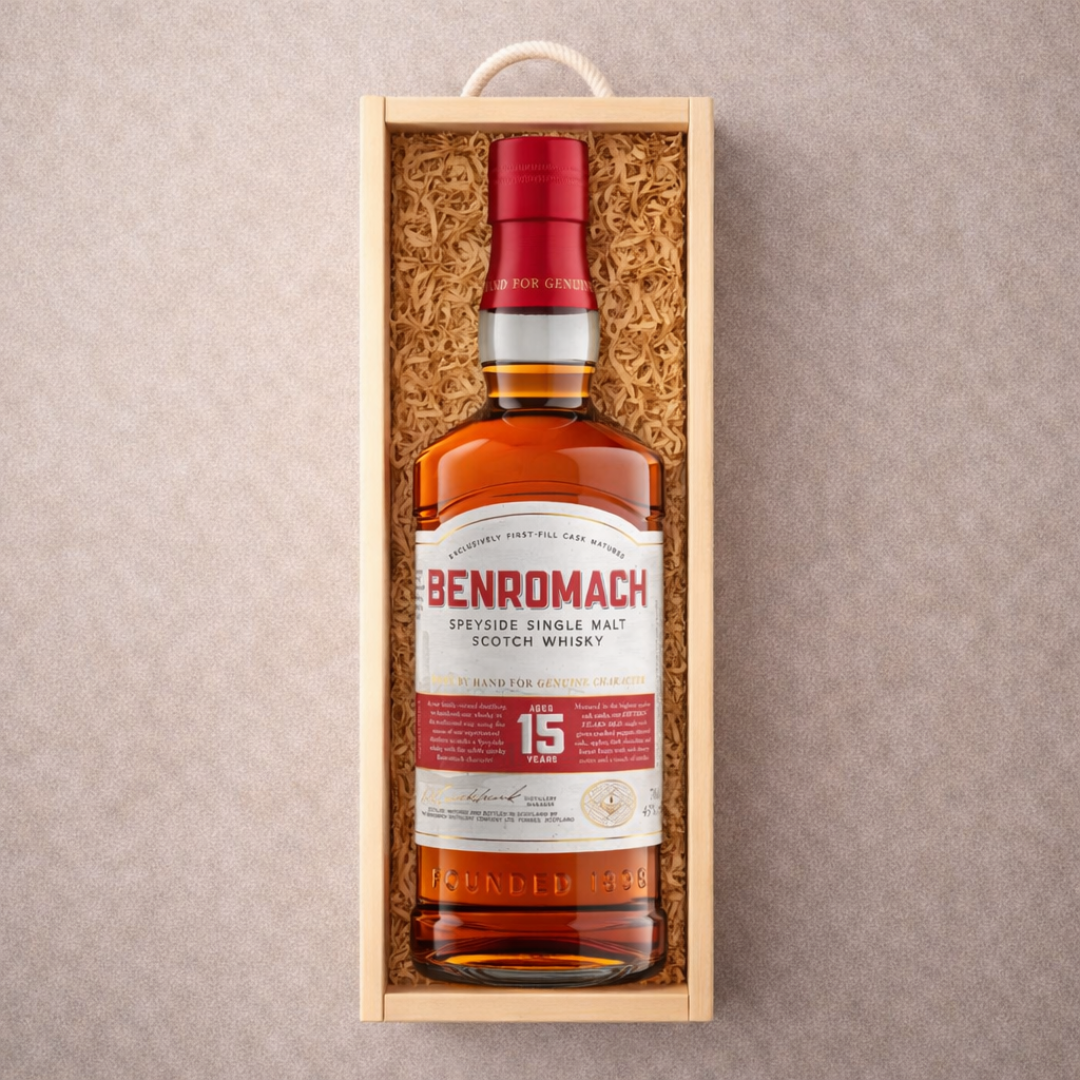 Personalised Benromach 15 Year Single Malt Scotch Whisky Gift Set - 70cl
