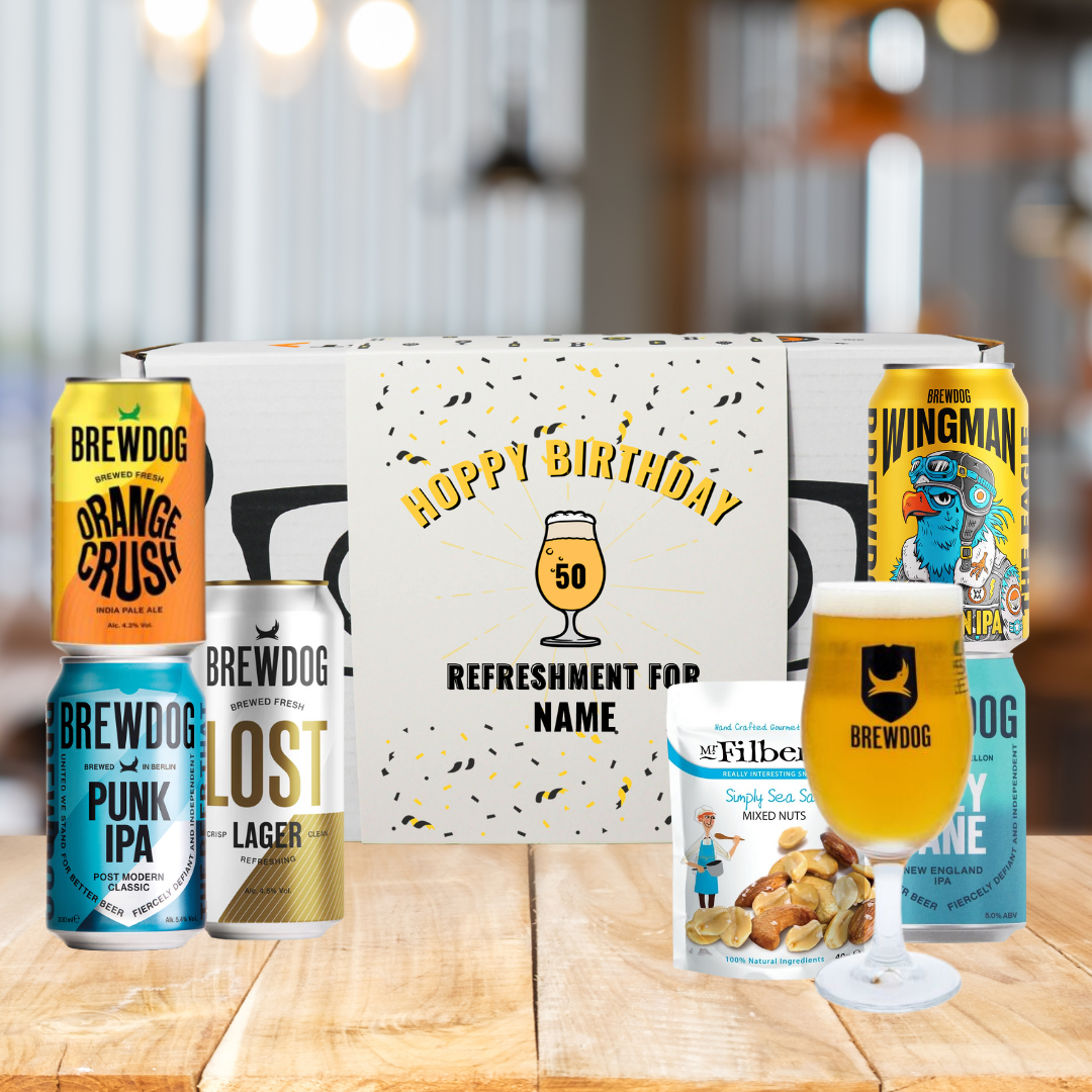 Personalised Brewdog Birthday Craft Beer Gift Set - IPA, Pale Ale &amp; Lager (5 x 330ml)