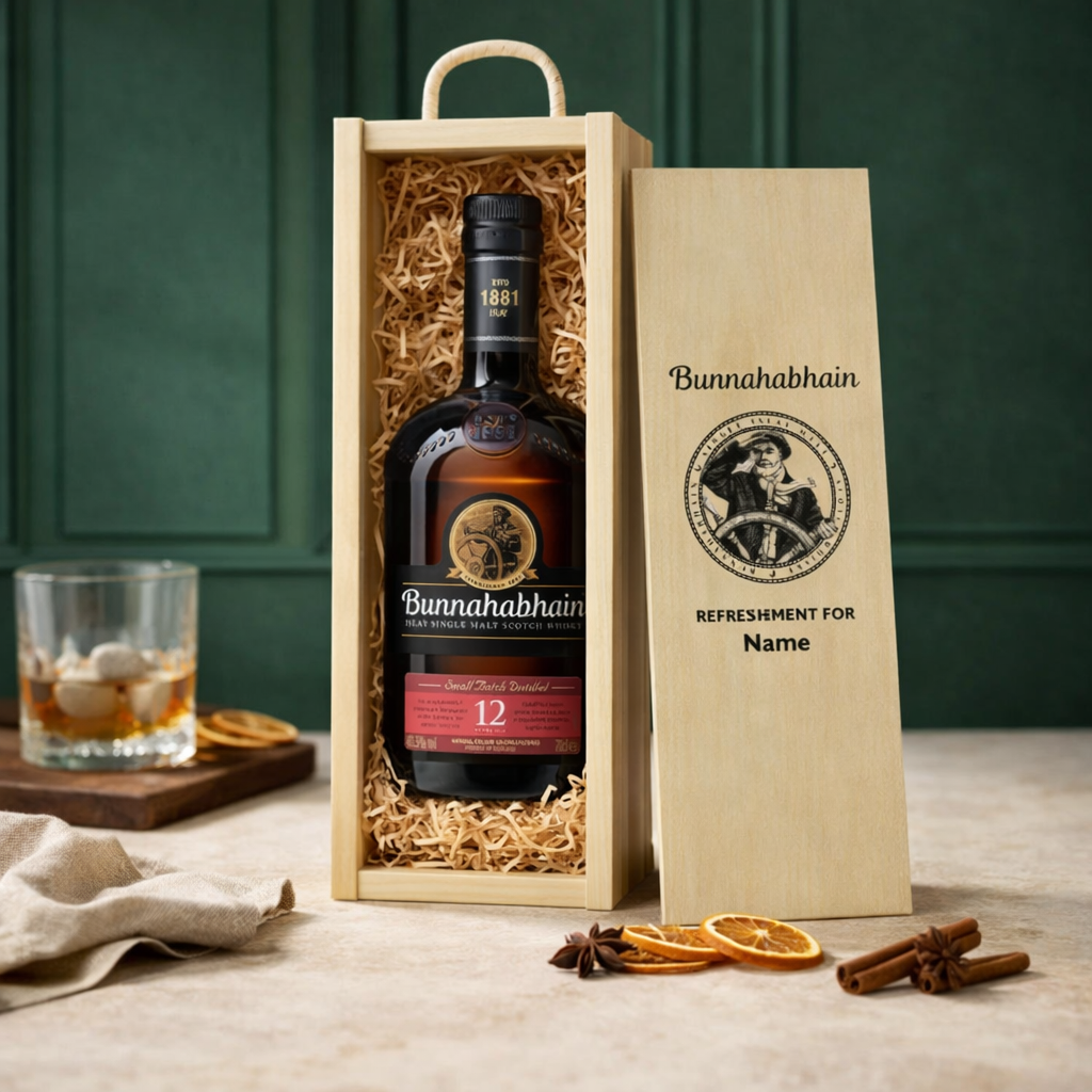 Personalised Bunnahabhain 12 Year Old Islay Single Malt Scotch Whisky – 70cl (46.3% ABV)