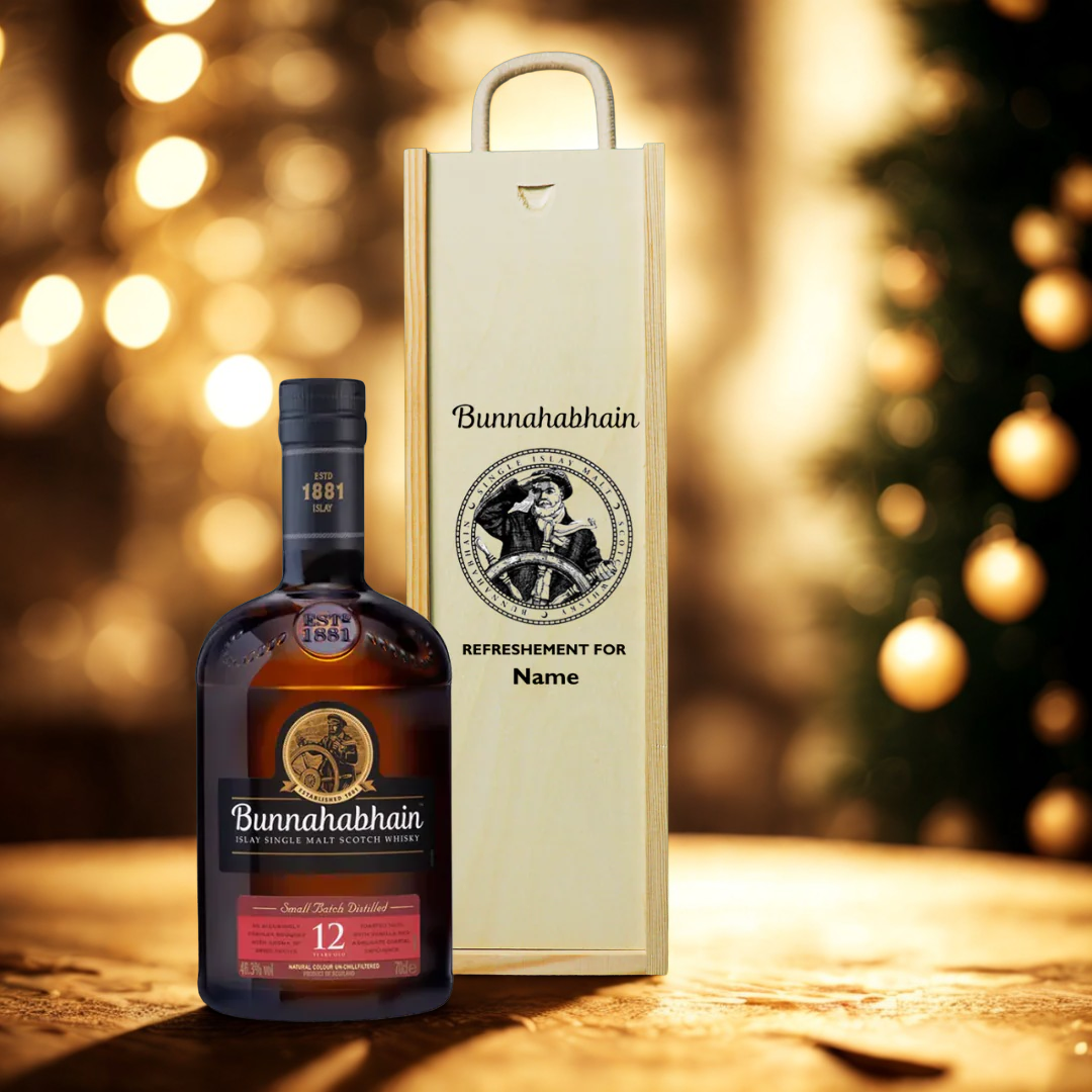 Personalised Bunnahabhain 12 Year Old Islay Single Malt Scotch Whisky – 70cl (46.3% ABV)