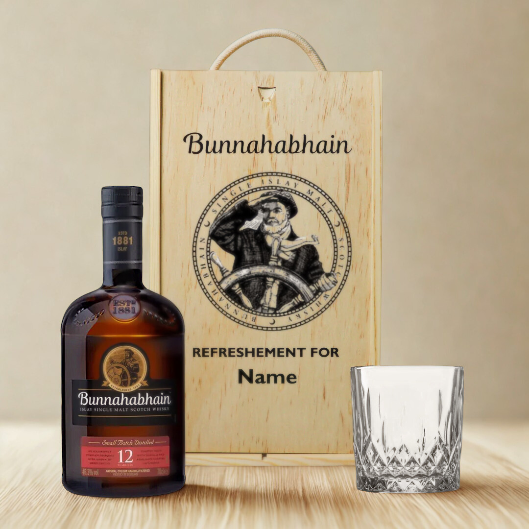 Personalised Bunnahabhain 12 Year Old Islay Single Malt Scotch Whisky – 70cl (46.3% ABV)