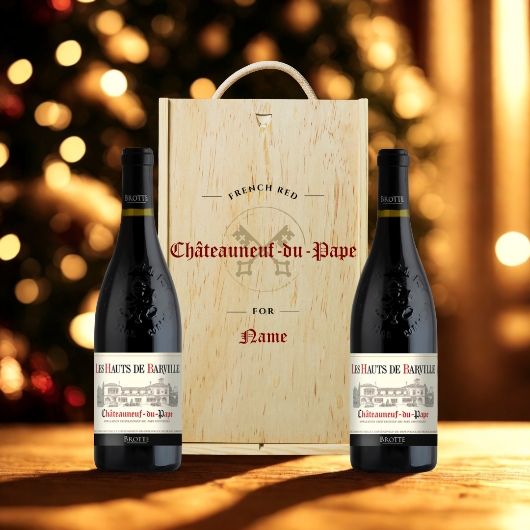 Personalised Chateauneuf Du Pape Red Wine Gift Set (2 x 75cl)
