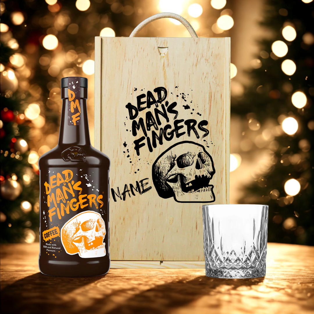 Personalised Dead Man&#39;s Fingers Coffee Rum Gift Set with Glass - 70cl