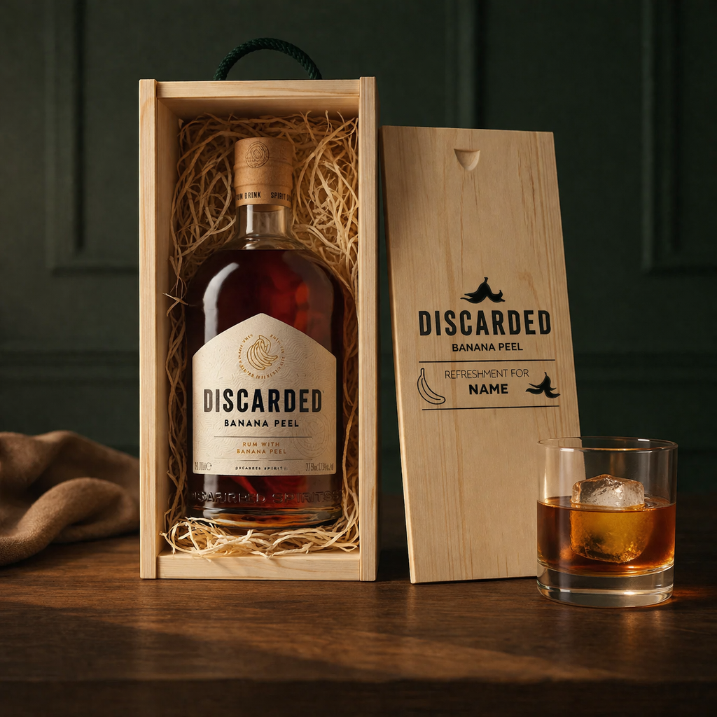 Personalised Discarded Banana Peel Rum Gift Set  - 70cl (37.5% ABV)