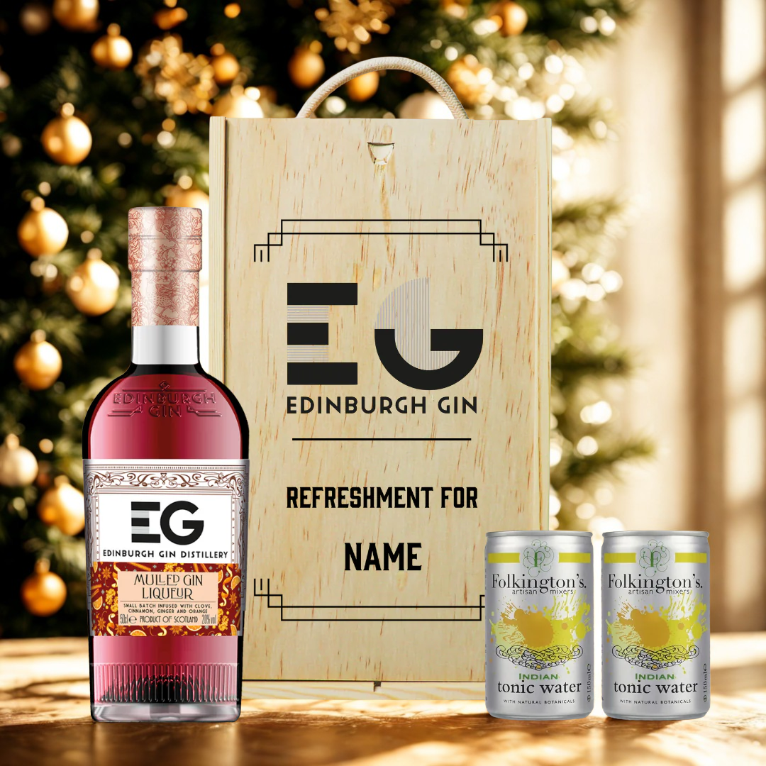 Personalised Edinburgh Mulled Gin Liqueur Gift Set