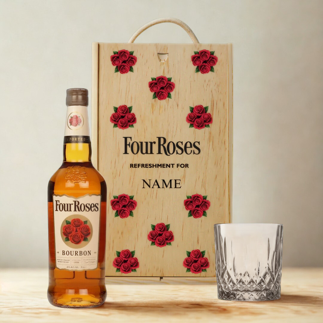 Personalised Four Roses Whiskey Gift Set - 70cl (40% ABV)