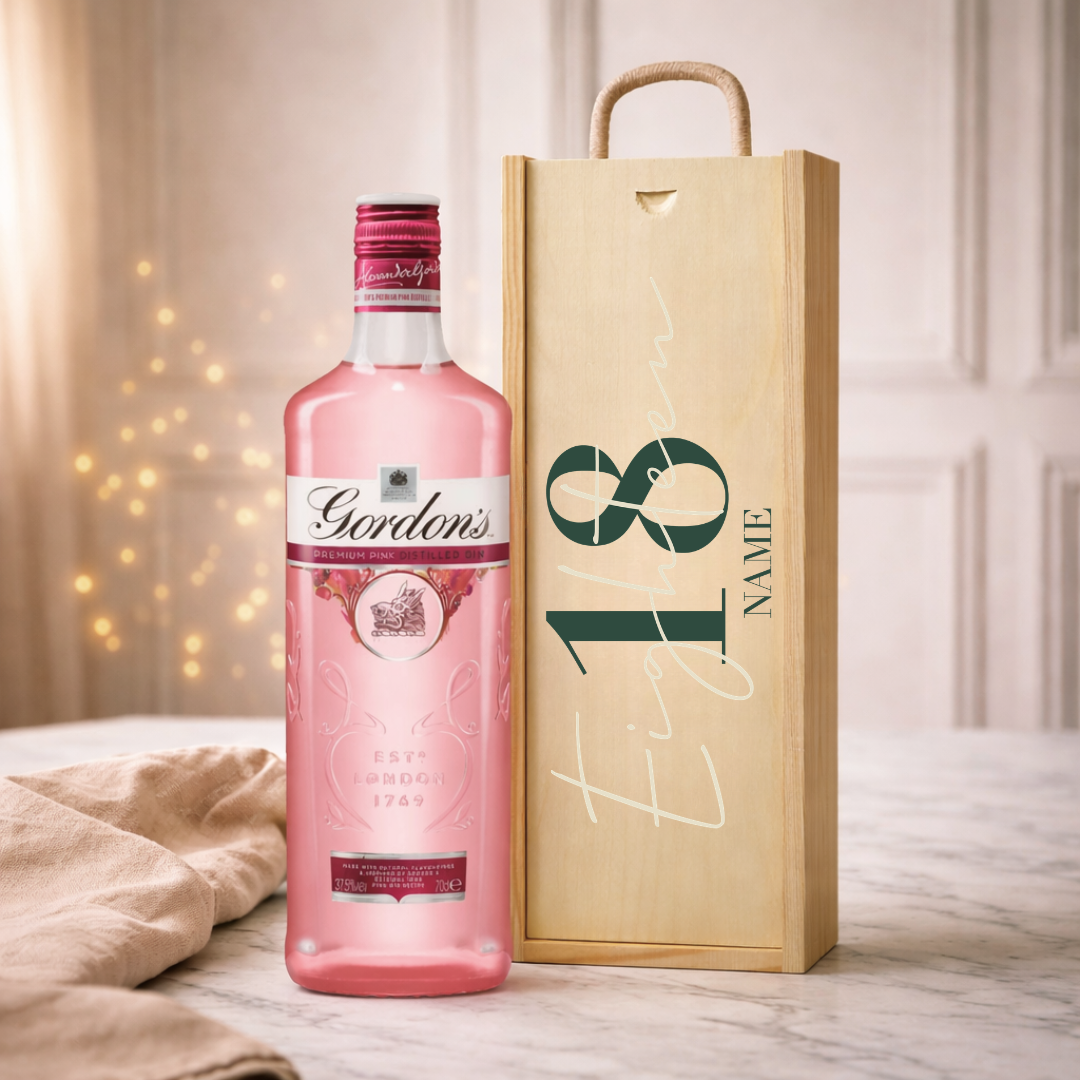 Personalised Birthday Gin Gift Set – 70cl with Personalised Lid