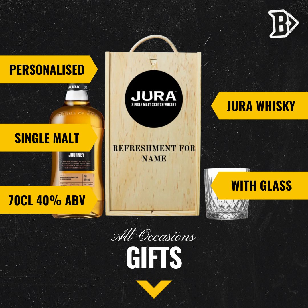 Personalised Jura Single Malt Scotch Whisky Gift Set with Glass - 40% ABV (70cl) - BEERHUNTER