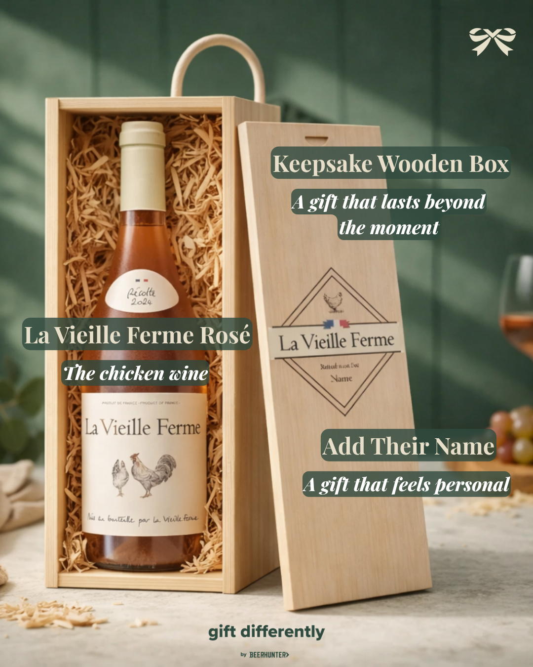 Personalised La Vieille Ferme Rose Wine Gift Set (75cl)