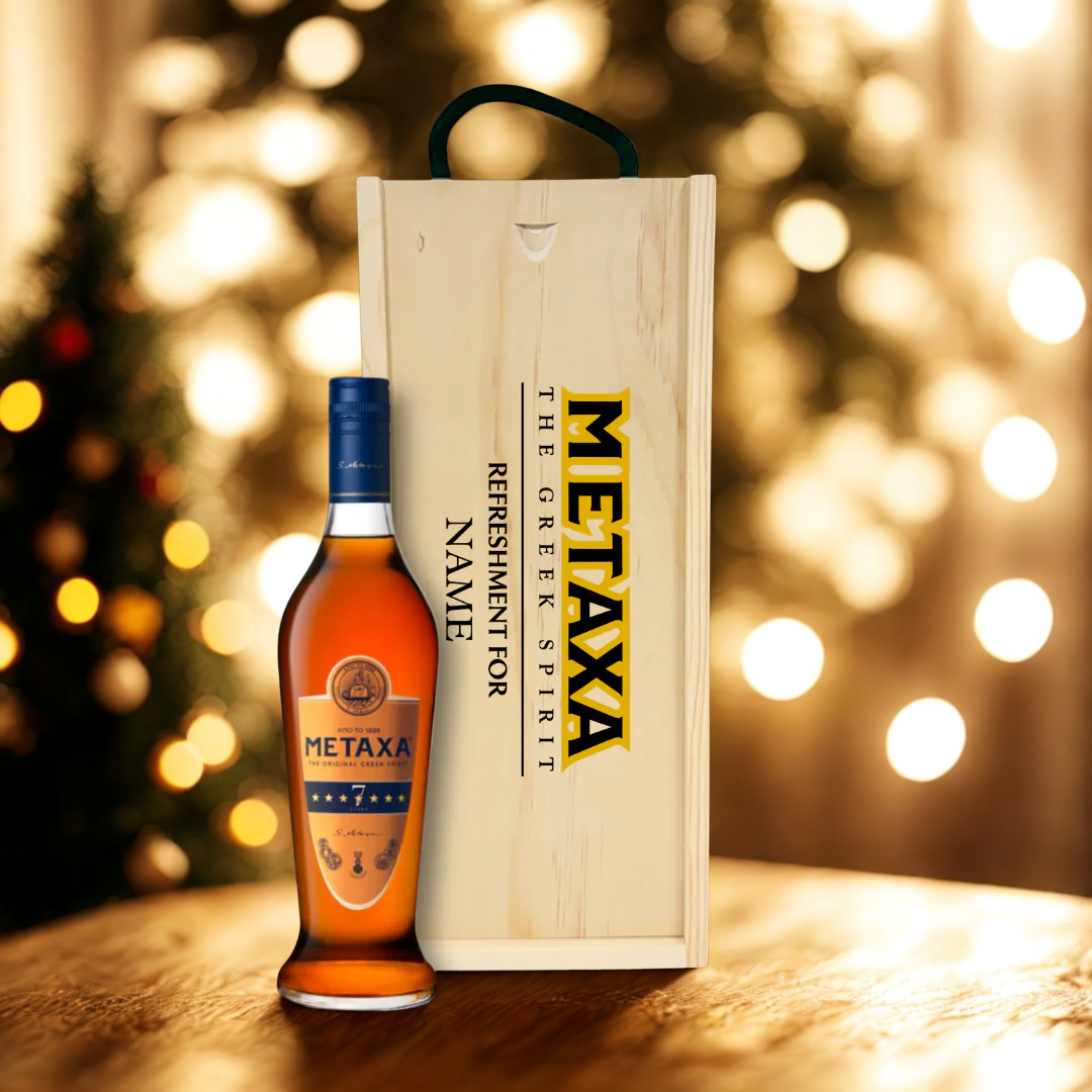 Personalised Metaxa 7 Stars Greek Spirit Gift Set - 70cl (40% ABV)