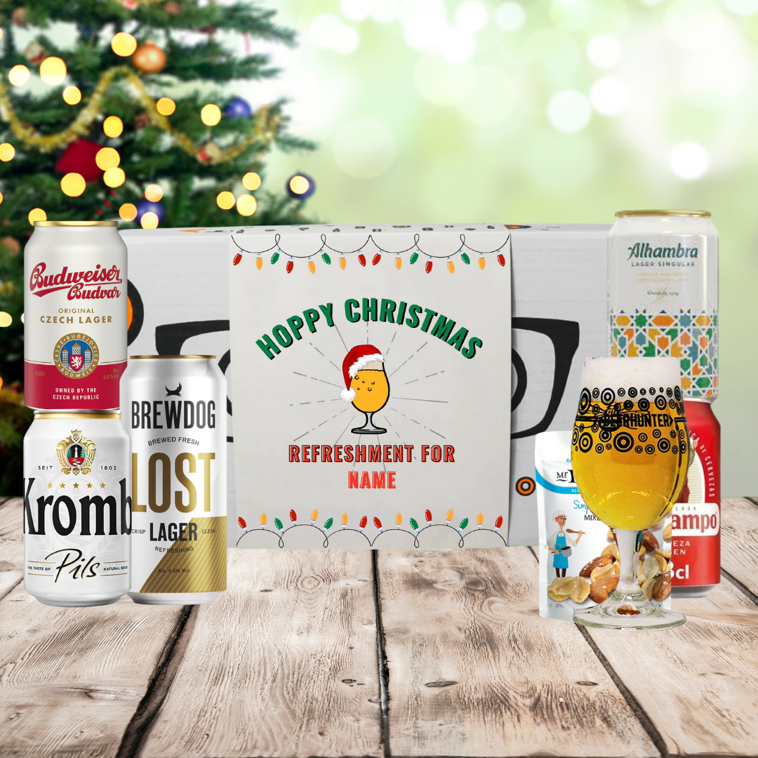 Personalised Premium Lager Christmas Craft Beer Gift Set - IPA, Pale Ale &amp; Lager (5 x 330ml)