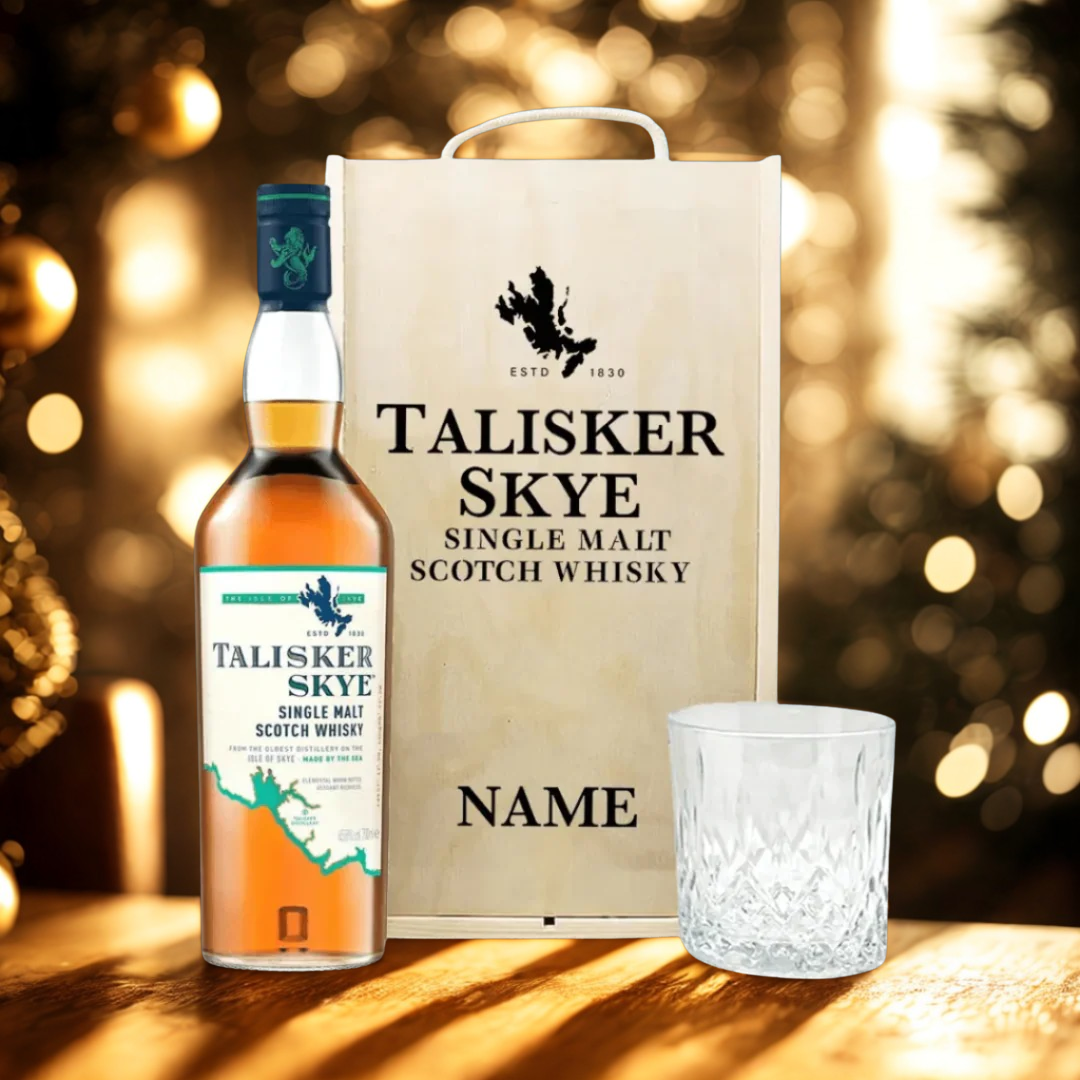 Personalised Talisker Skye Single Malt Scotch Whisky Gift Set with Glass
