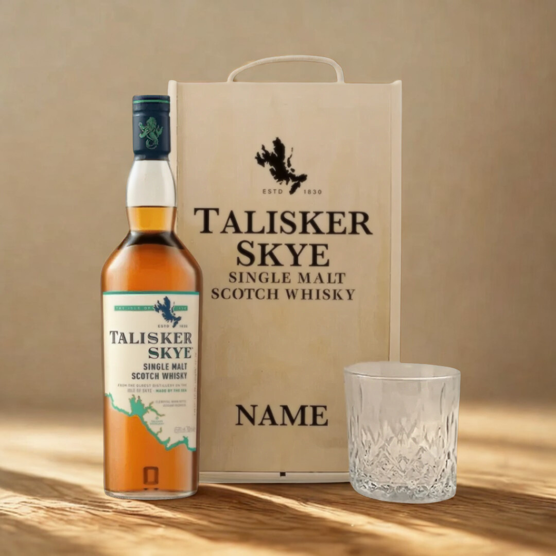 Personalised Talisker Skye Single Malt Scotch Whisky Gift Set with Glass