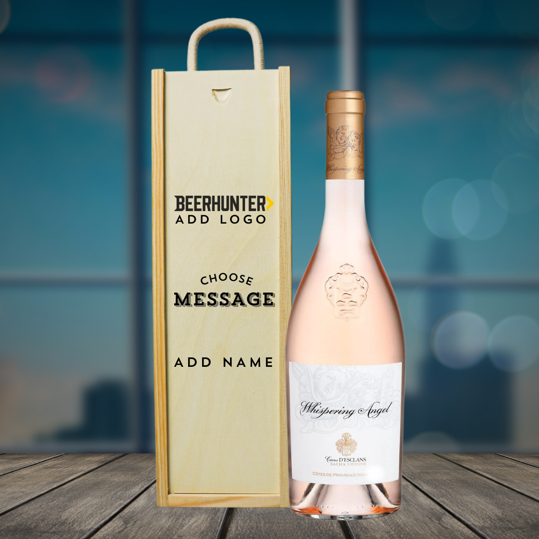 Personalised Whispering Angel Rose Wine Corporate Gift Set (75cl) - BEERHUNTER