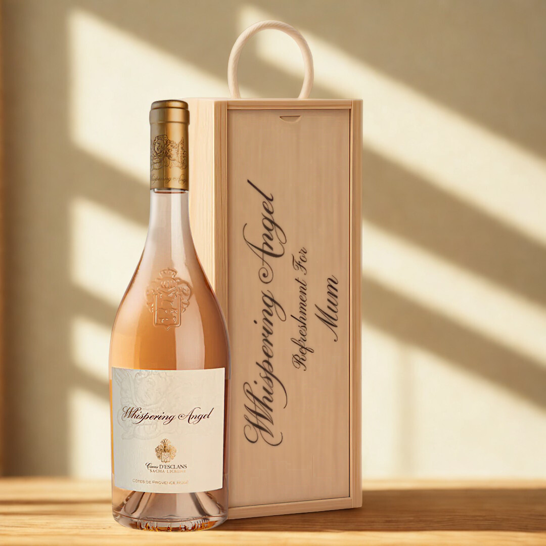 Personalised Whispering Angel Rose Wine Gift Set
