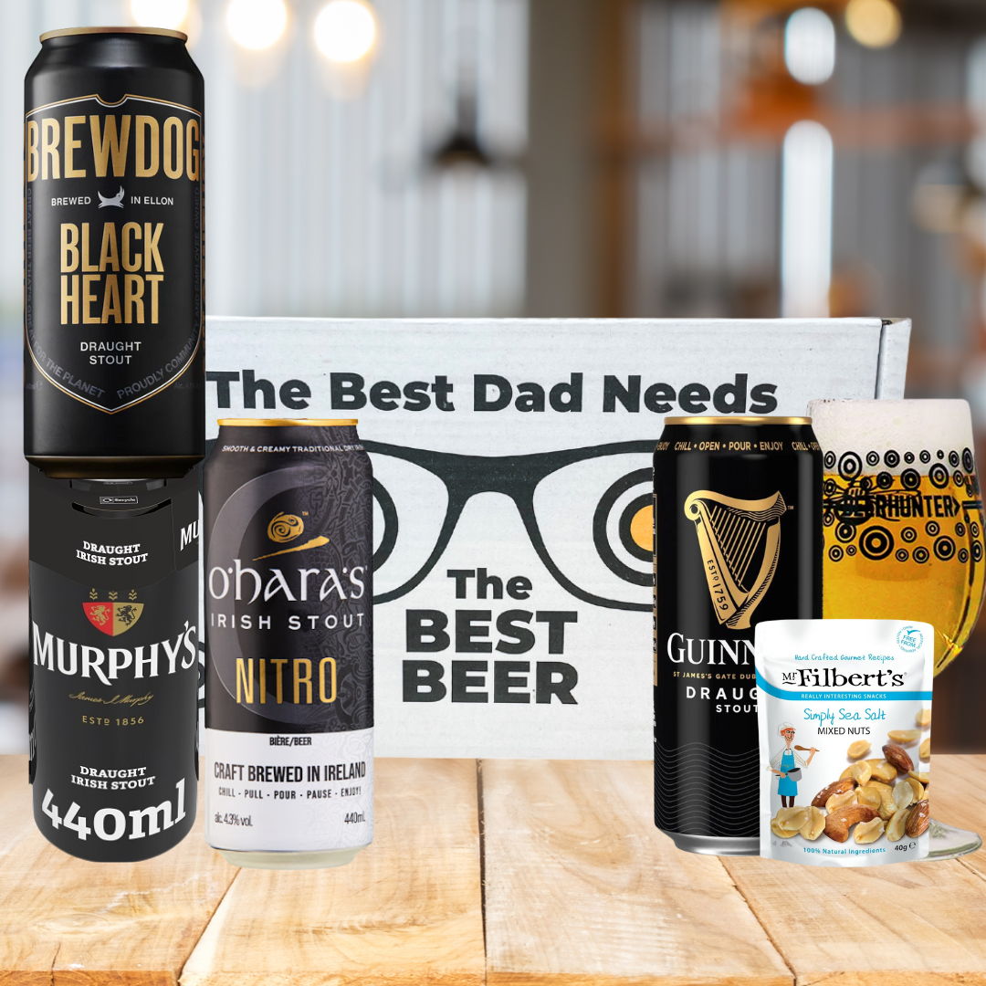 Stout Beer &#39;Best Dad&#39; 4 Can Gift Pack with Glass
