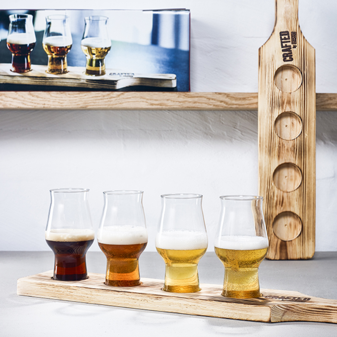 Rastal Beer Flight with Wooden Serving Paddle Gift Set