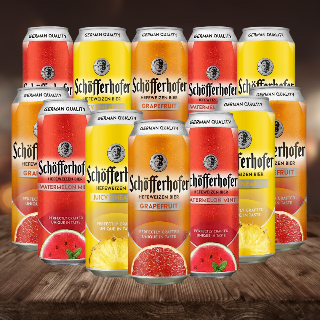 Schöfferhofer Pineapple, Watermelon &amp; Grapefruit German Low Alcohol Beer Mixed Case – 2.5% ABV (12 Pack)