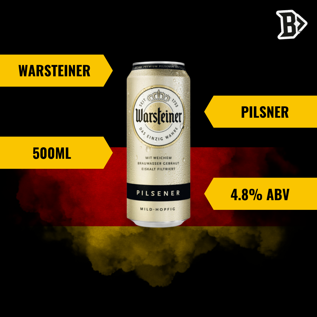 Warsteiner German Pilsner 500ml Cans - 4.8% ABV (12 Pack)
