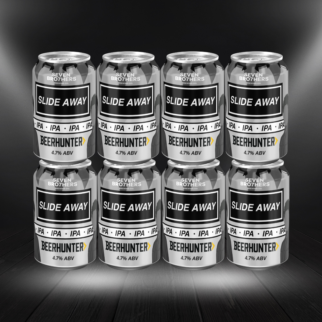 Seven Bro7hers x Beerhunter Slide Away IPA – Oasis Inspired Craft Beer 330ml Cans (4.7% ABV) - Multipack
