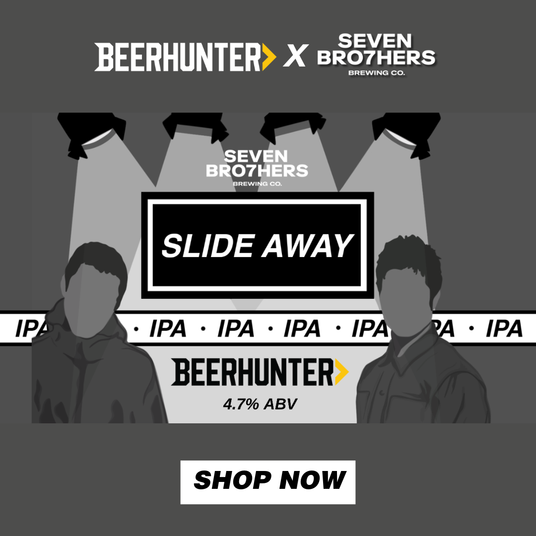Seven Bro7hers x Beerhunter Slide Away IPA – Oasis Inspired Craft Beer 330ml Cans (4.7% ABV) - Multipack