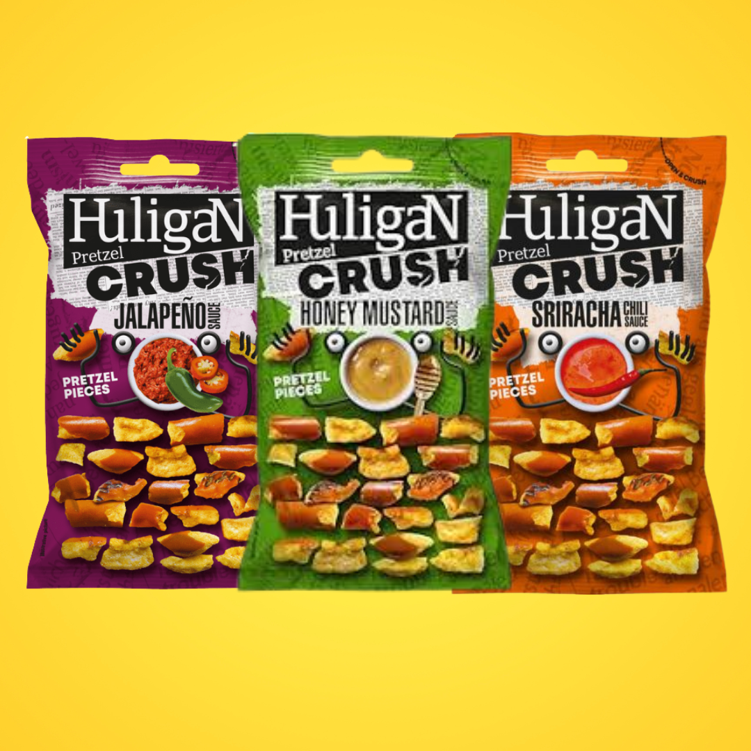 Hulligans Pretzel Pieces Bundle – 3 Flavours | Honey Mustard, Jalapeño &amp; Sriracha