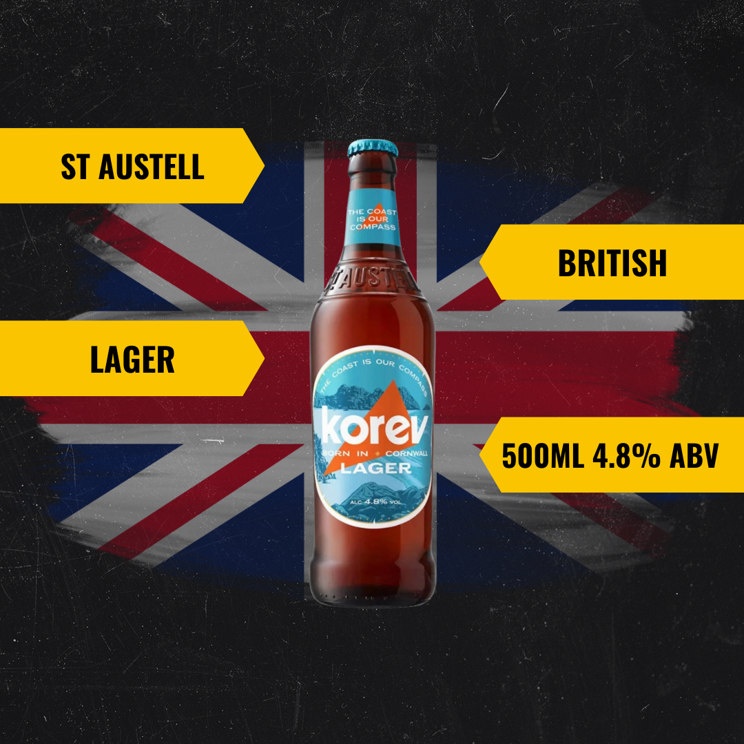 St Austell Cornish Korev Lager 500ml Bottles - 4.8% ABV (12 Pack)