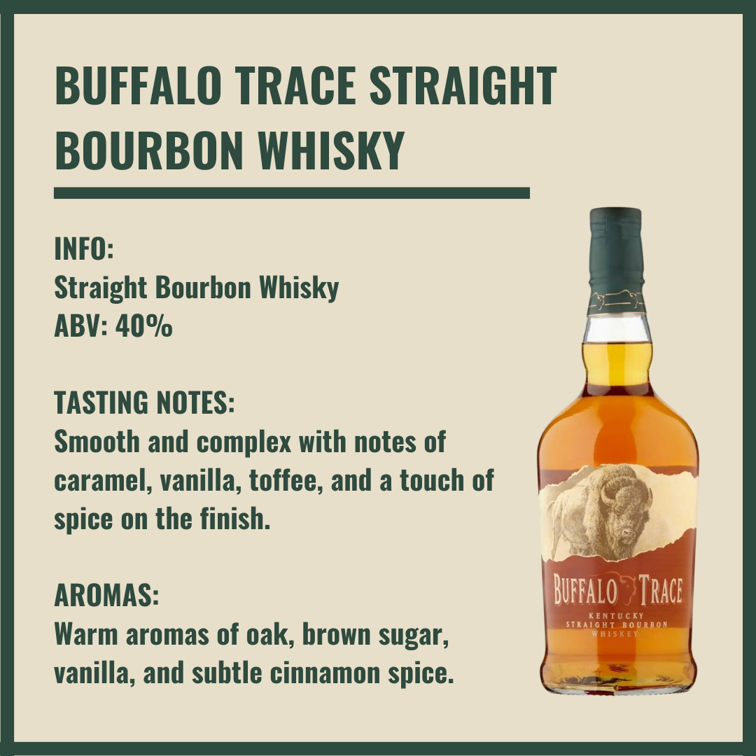 Personalised Buffalo Trace Straight Bourbon Whisky Gift Set In Wooden Box - 40% ABV (70cl)
