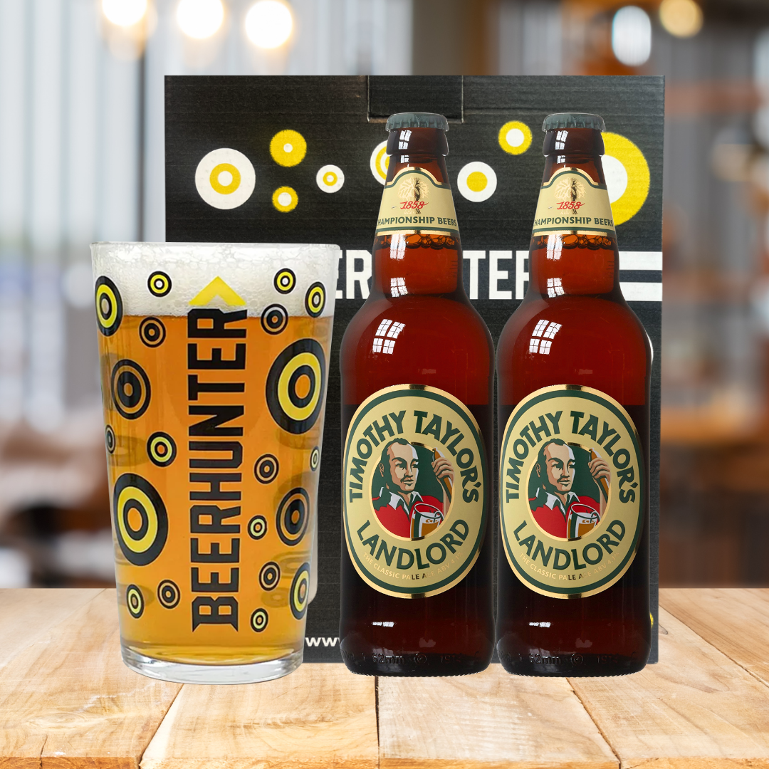 Timothy Taylor&#39;s Landlord Pale Ale Gift Set with Glass - 2 Pack (4.1% ABV) - BEERHUNTER