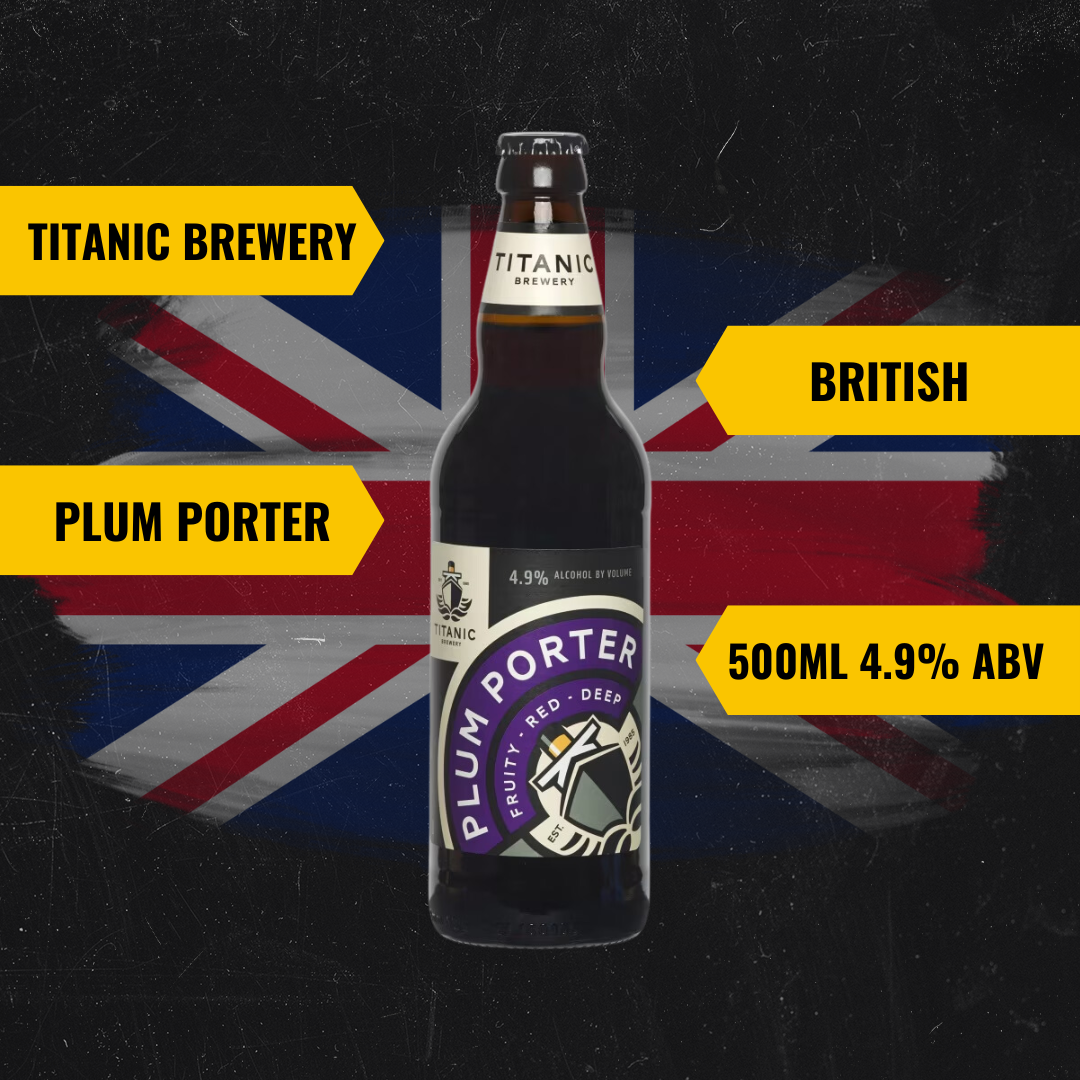 Titanic Brewery British Plum Porter 500ml Bottles - 4.9% ABV (12 Pack)
