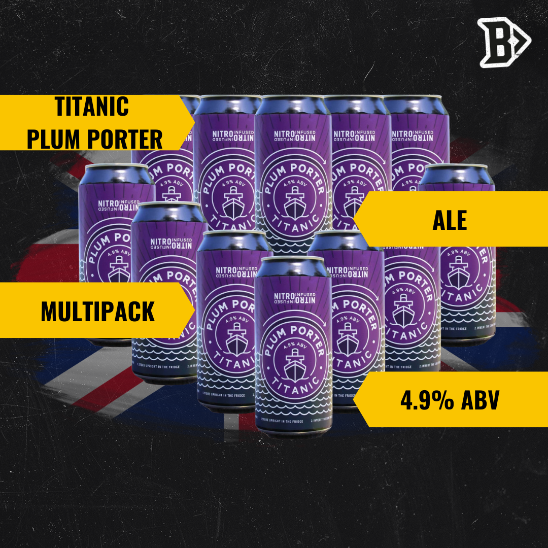 Titanic Brewery British Plum Porter 440ml Cans Nitro Infused - 4.9% ABV (12 Pack)